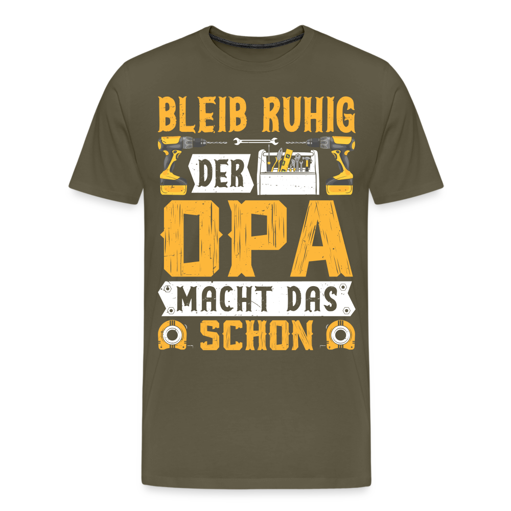 Opa macht das schon lustiges Premium T-Shirt Herren - Khaki