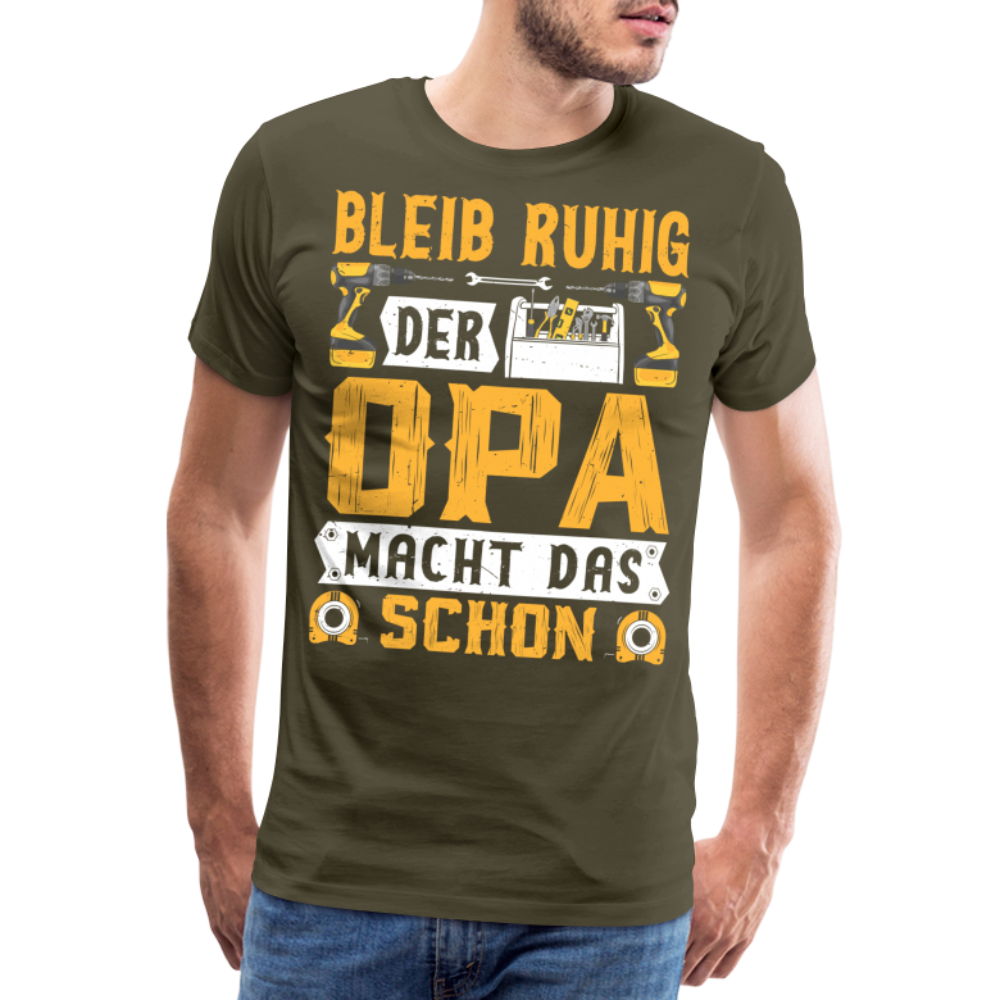 Opa macht das schon lustiges Premium T-Shirt Herren - Khaki