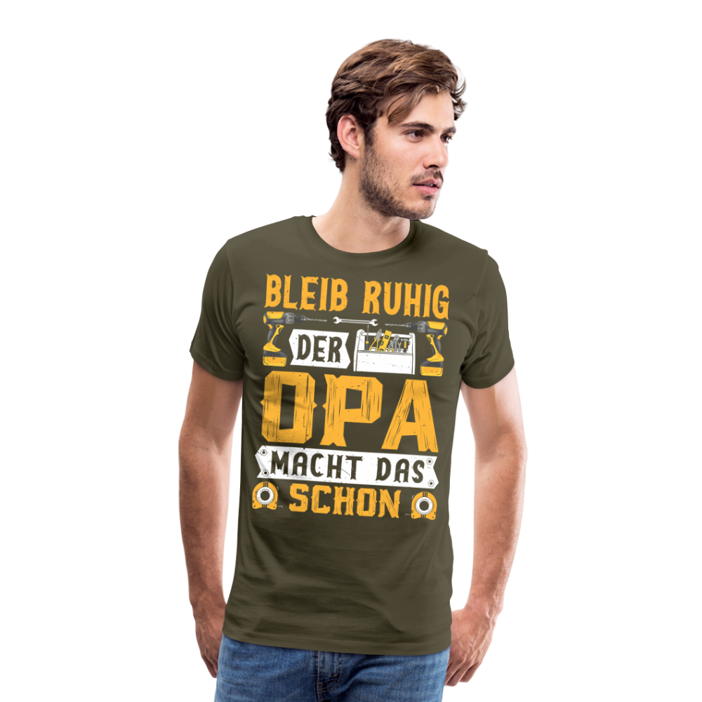 Opa macht das schon lustiges Premium T-Shirt Herren - Khaki