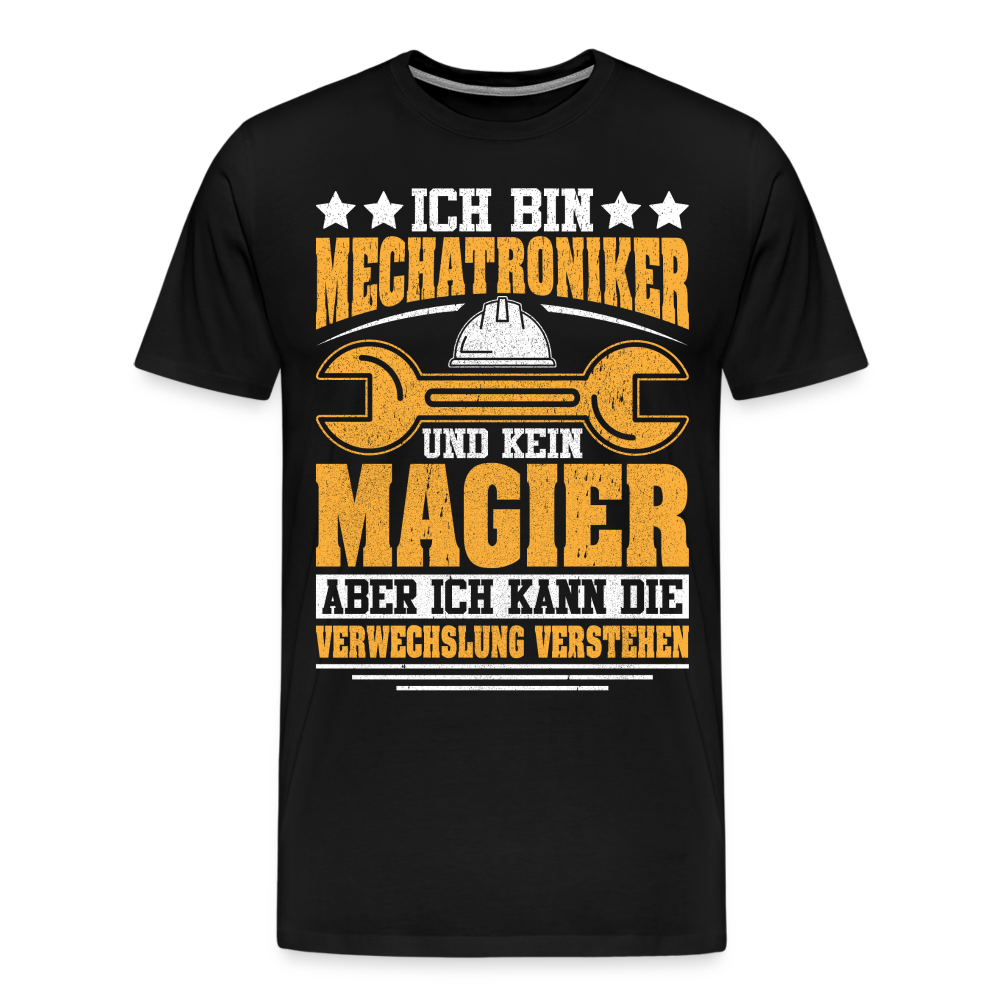 Mechatroniker & kein Magier lustiges Premium T-Shirt Herren - Schwarz