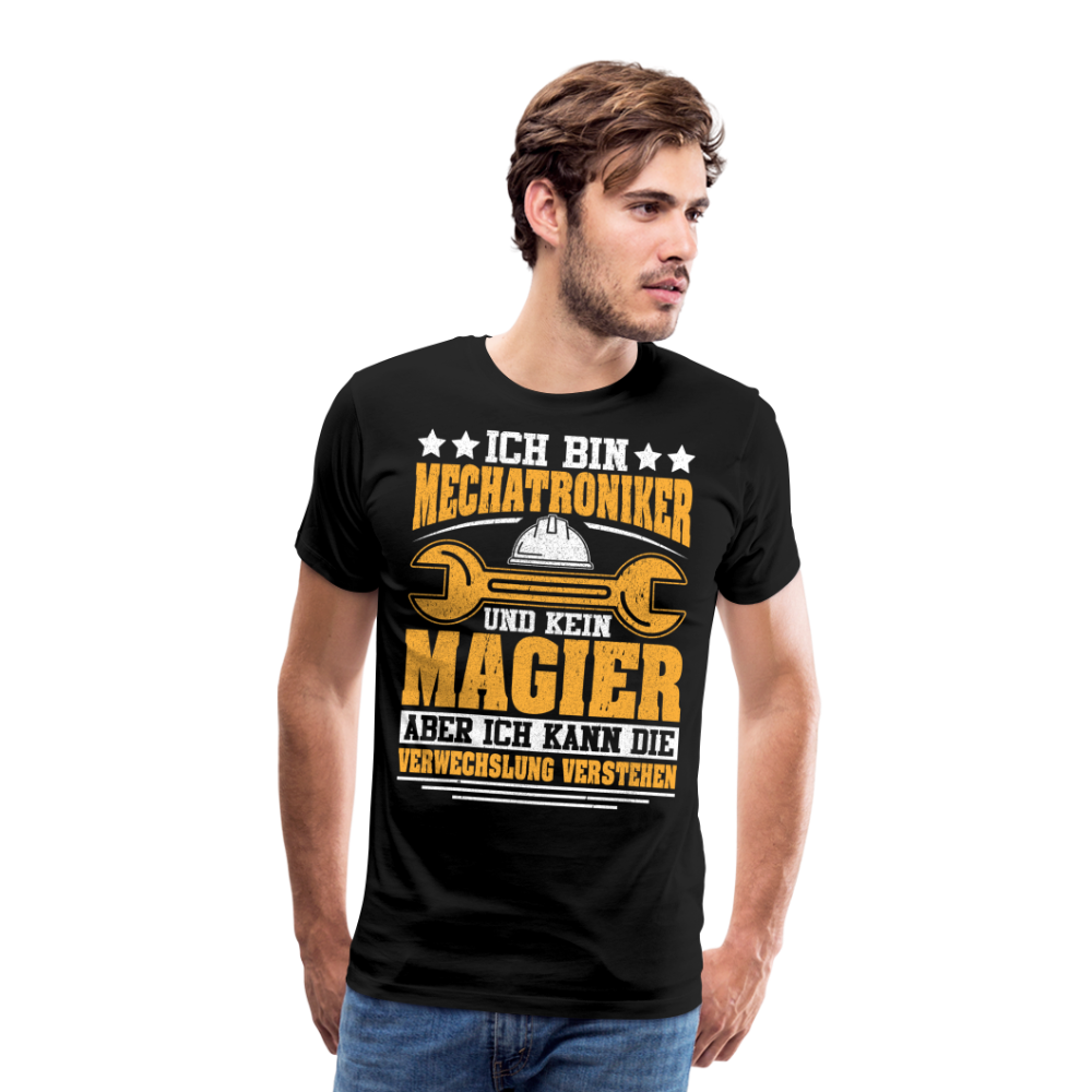 Mechatroniker & kein Magier lustiges Premium T-Shirt Herren - Schwarz