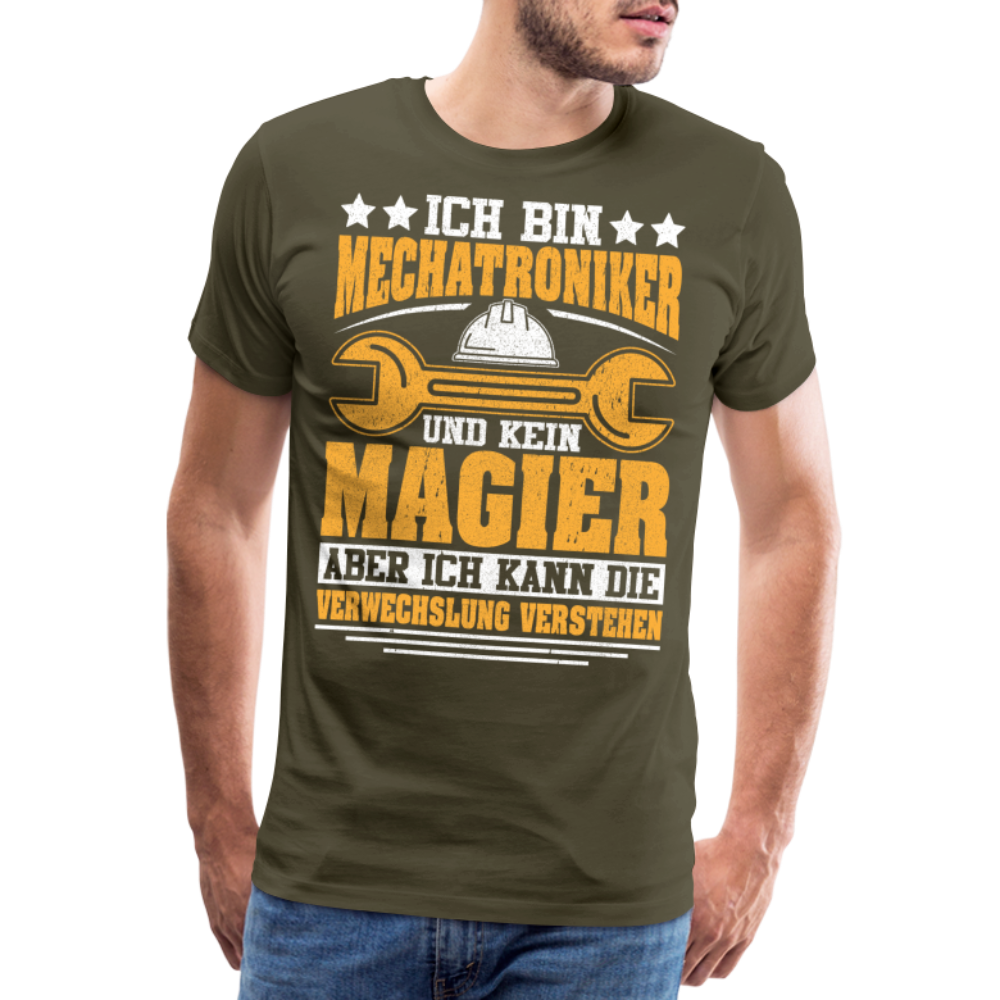 Mechatroniker & kein Magier lustiges Premium T-Shirt Herren - Khaki