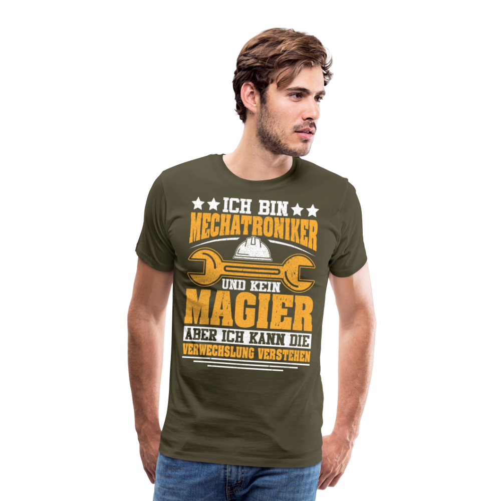 Mechatroniker & kein Magier lustiges Premium T-Shirt Herren - Khaki