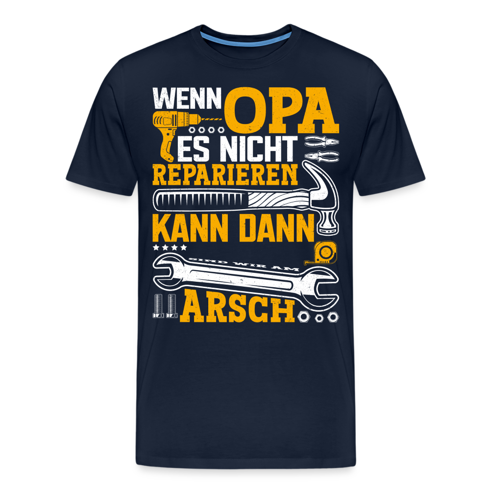 Wenn Opa es nicht reparieren kann lustiges Premium T-Shirt Herren - Navy