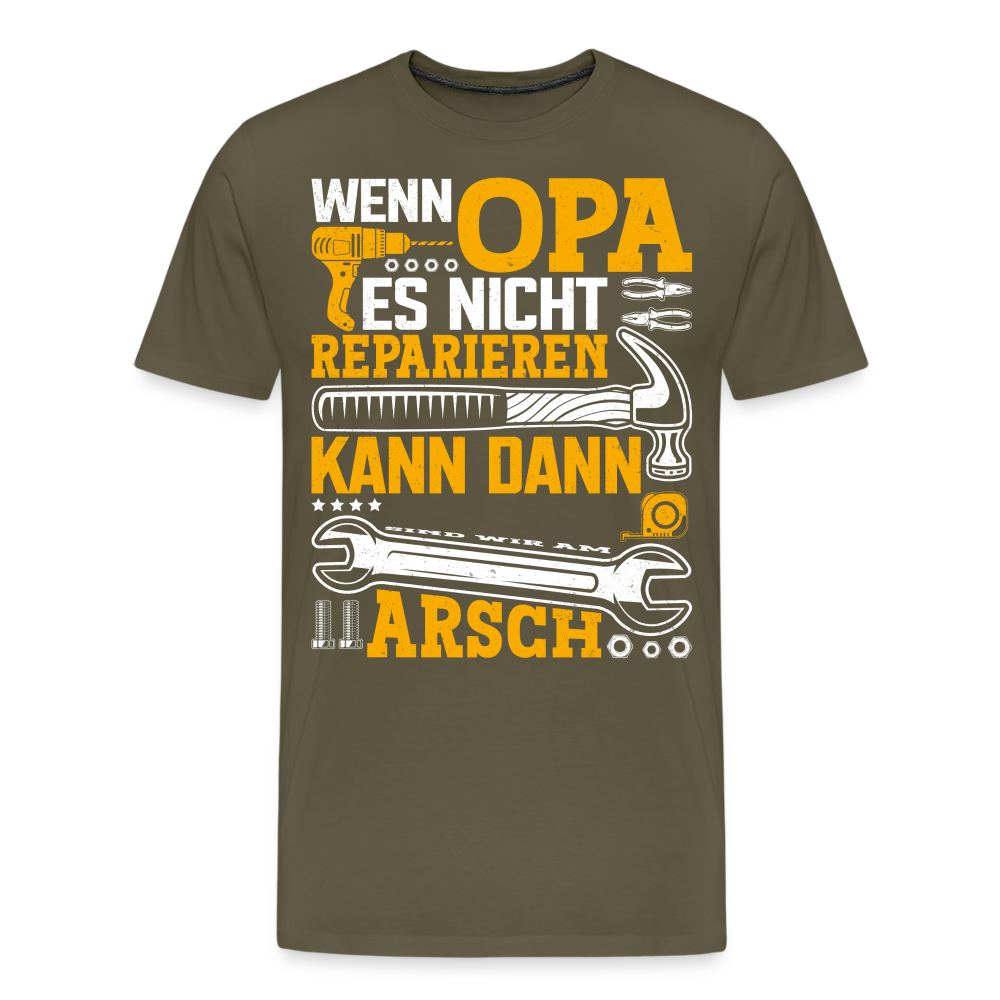 Wenn Opa es nicht reparieren kann lustiges Premium T-Shirt Herren - Khaki