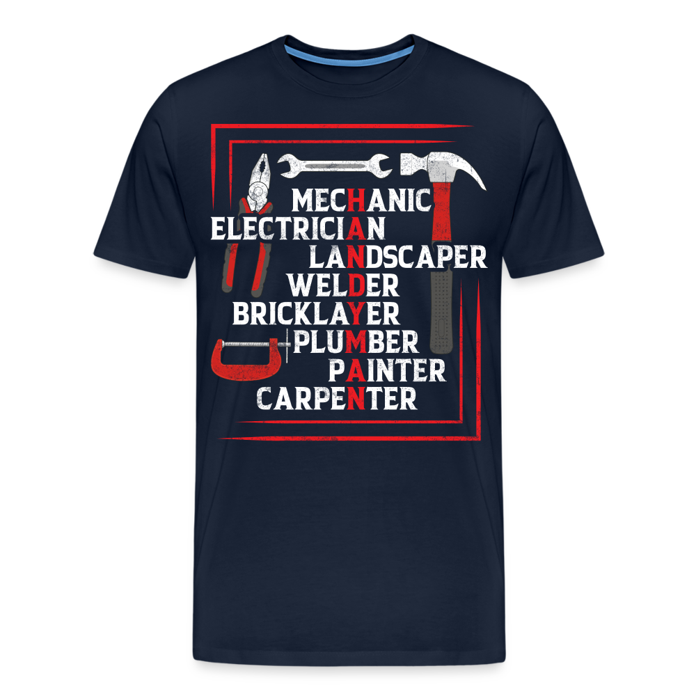 Mechanic Electrician lustiges Premium T-Shirt Herren - Navy