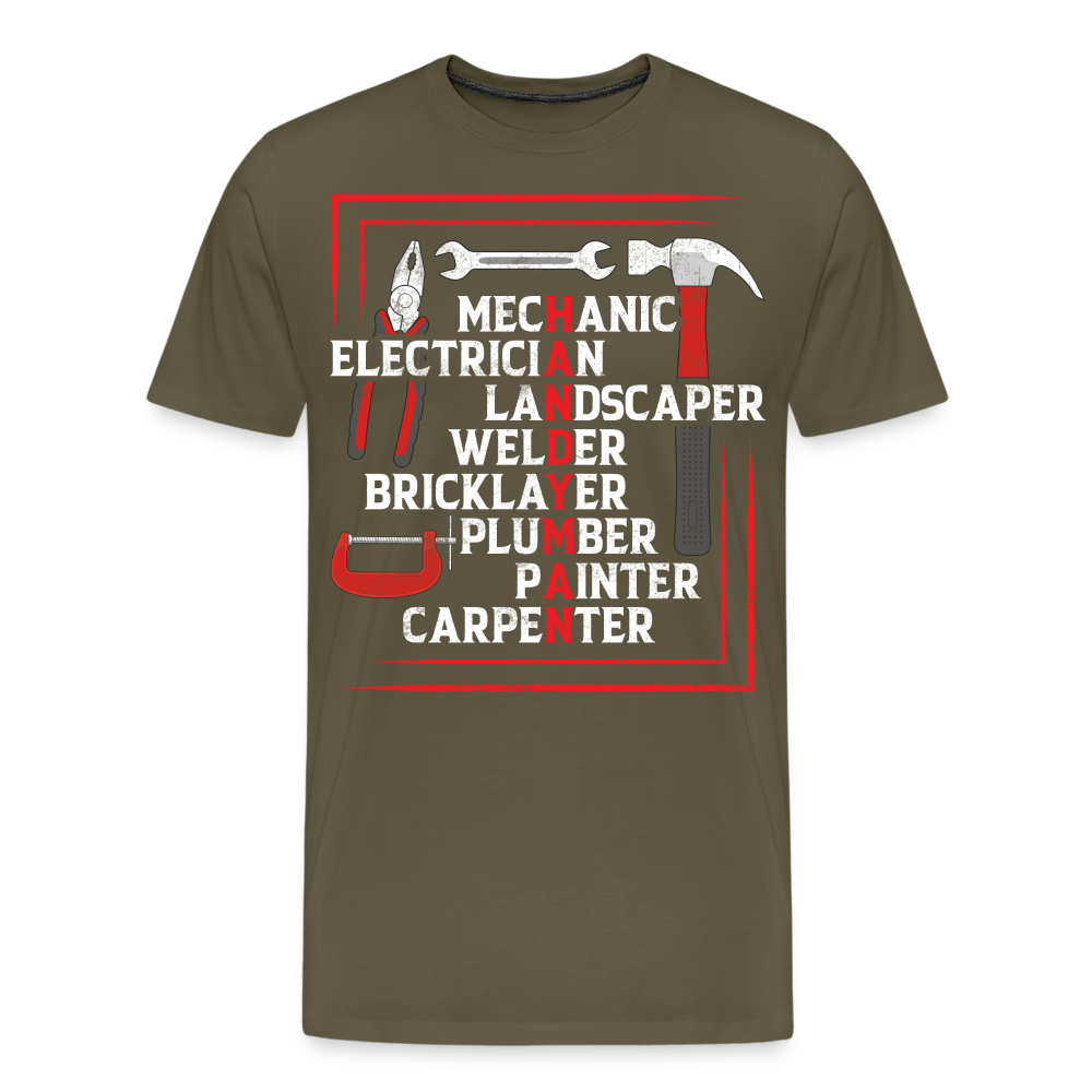 Mechanic Electrician lustiges Premium T-Shirt Herren - Khaki
