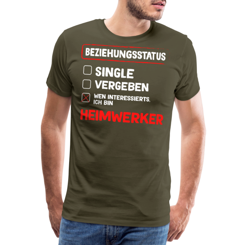 Beziehungsstatus Heimwerker lustiges Premium T-Shirt Herren - Khaki