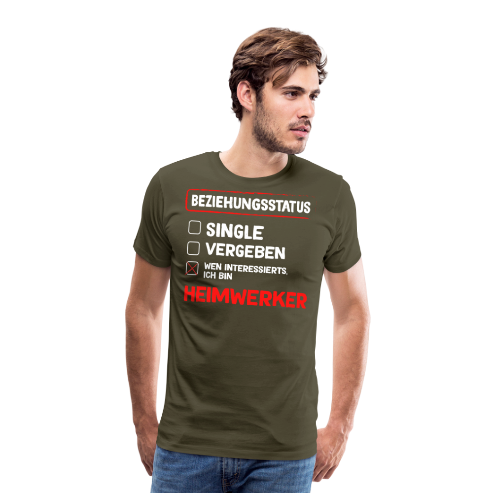 Beziehungsstatus Heimwerker lustiges Premium T-Shirt Herren - Khaki