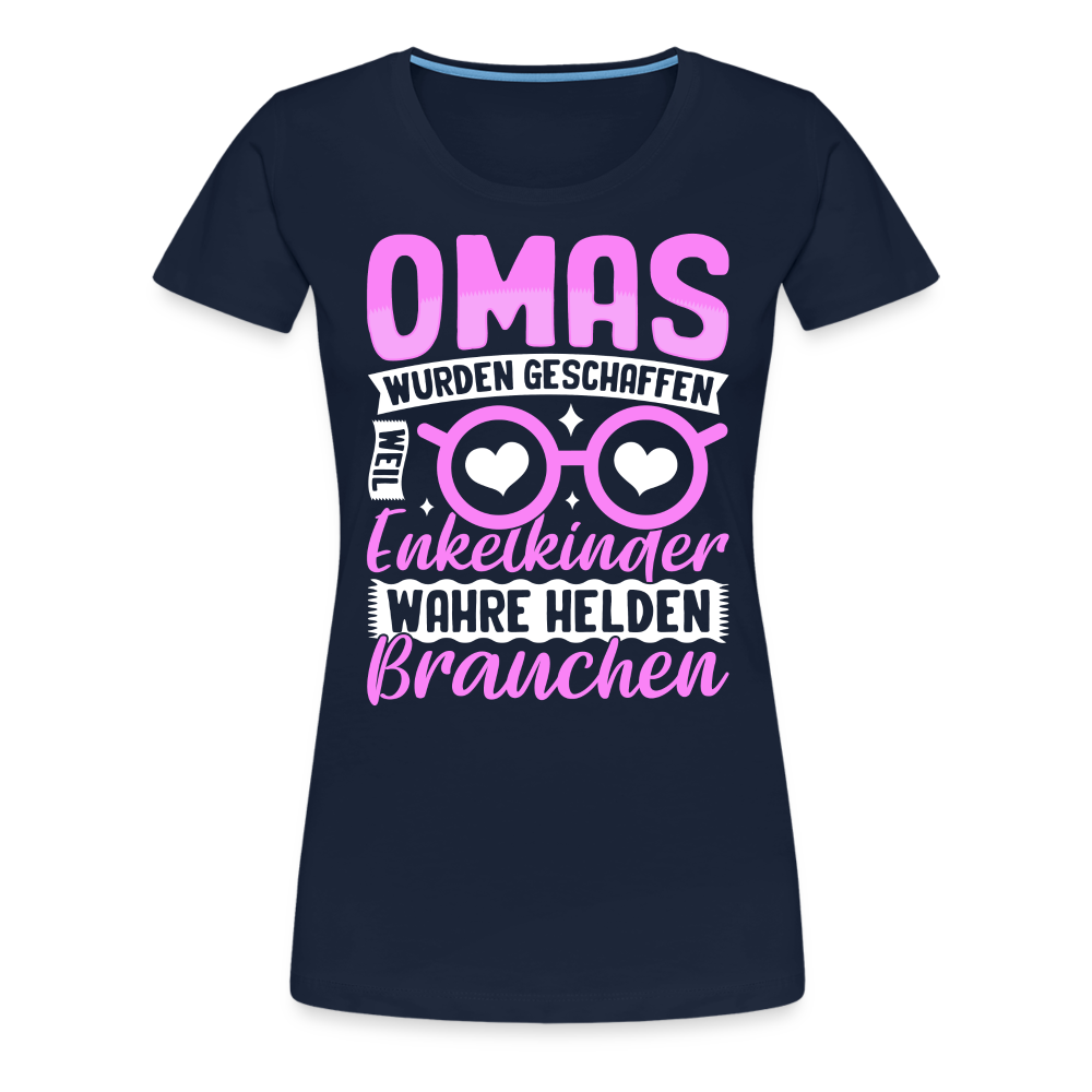 Omas wahre Helden lustiges Premium T-Shirt Damen - Navy