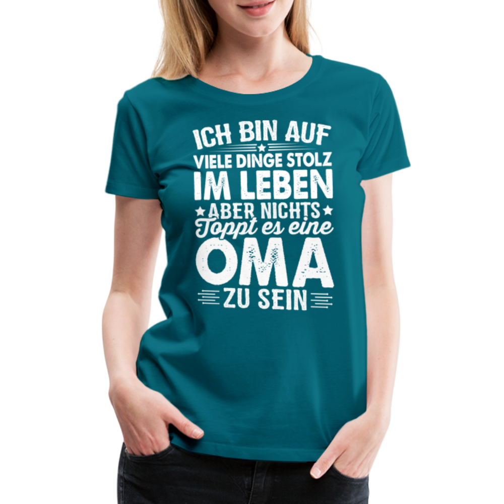 Nichts toppt es eine Oma zu sein lustiges Premium T-Shirt Damen - Divablau