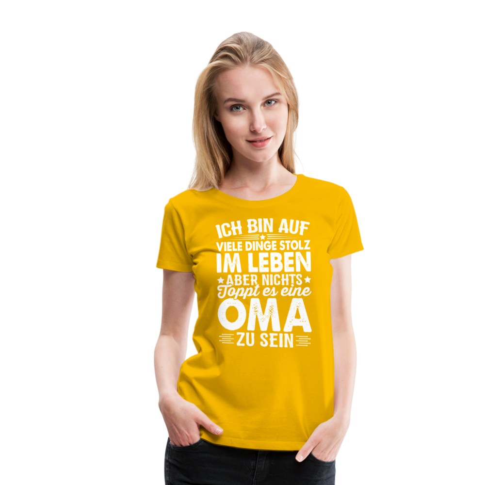 Nichts toppt es eine Oma zu sein lustiges Premium T-Shirt Damen - Sonnengelb