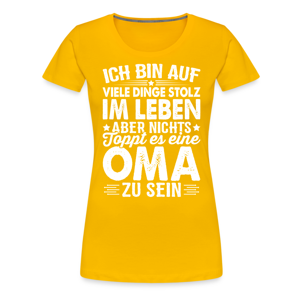 Nichts toppt es eine Oma zu sein lustiges Premium T-Shirt Damen - Sonnengelb