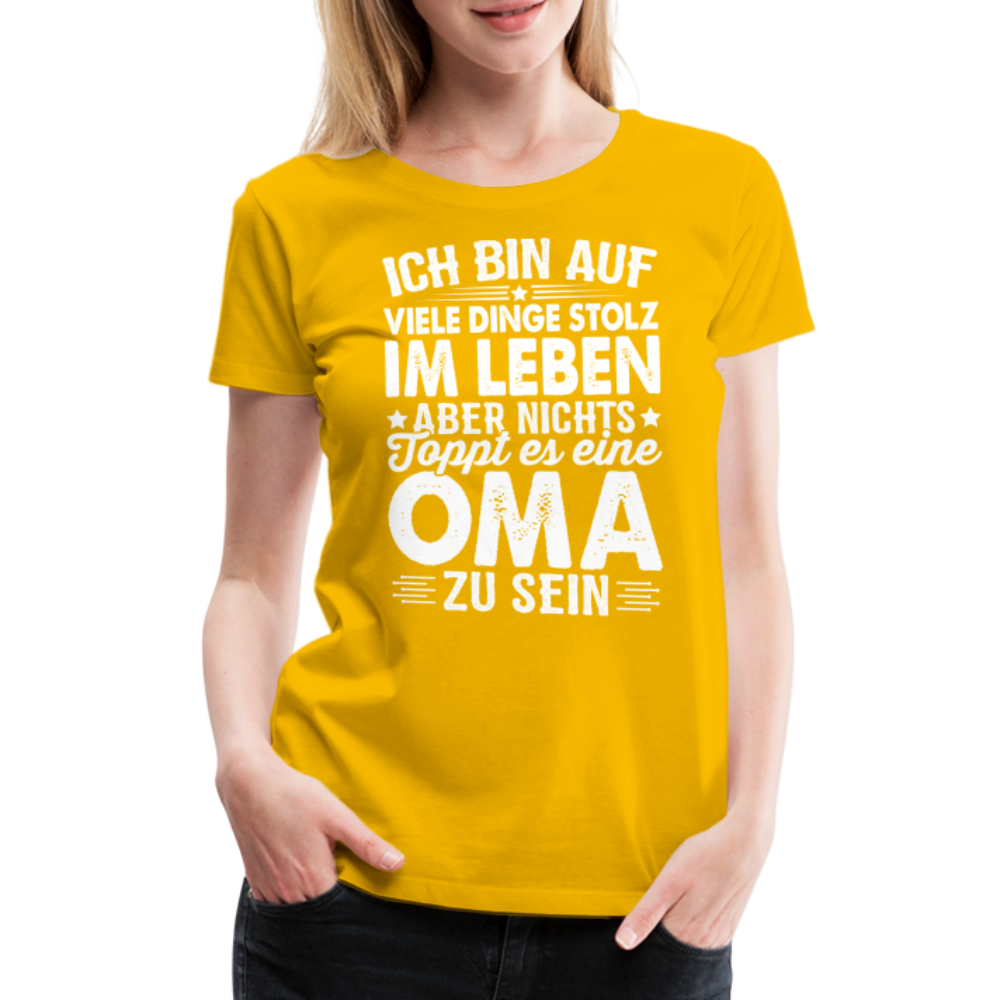 Nichts toppt es eine Oma zu sein lustiges Premium T-Shirt Damen - Sonnengelb