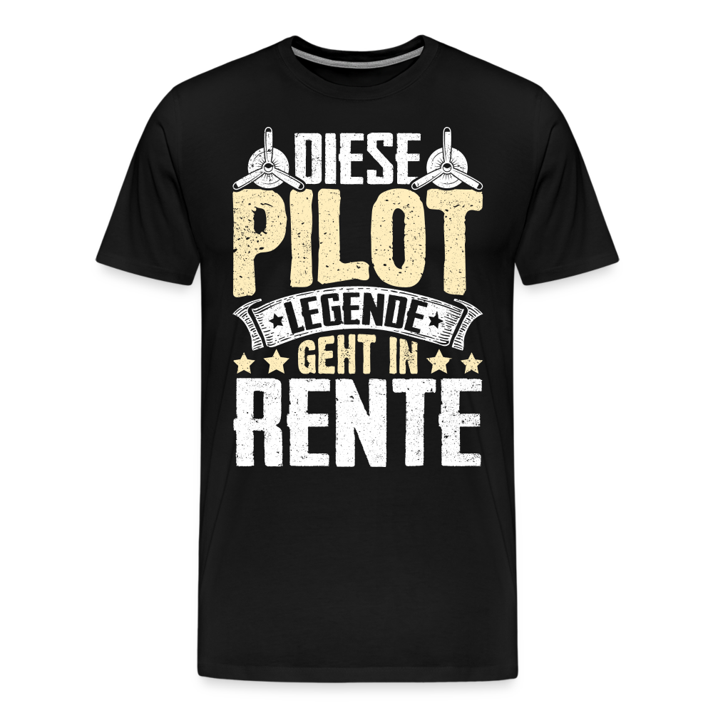 Pilot Legende geht in Rente lustiges Premium T-Shirt Herren - Schwarz