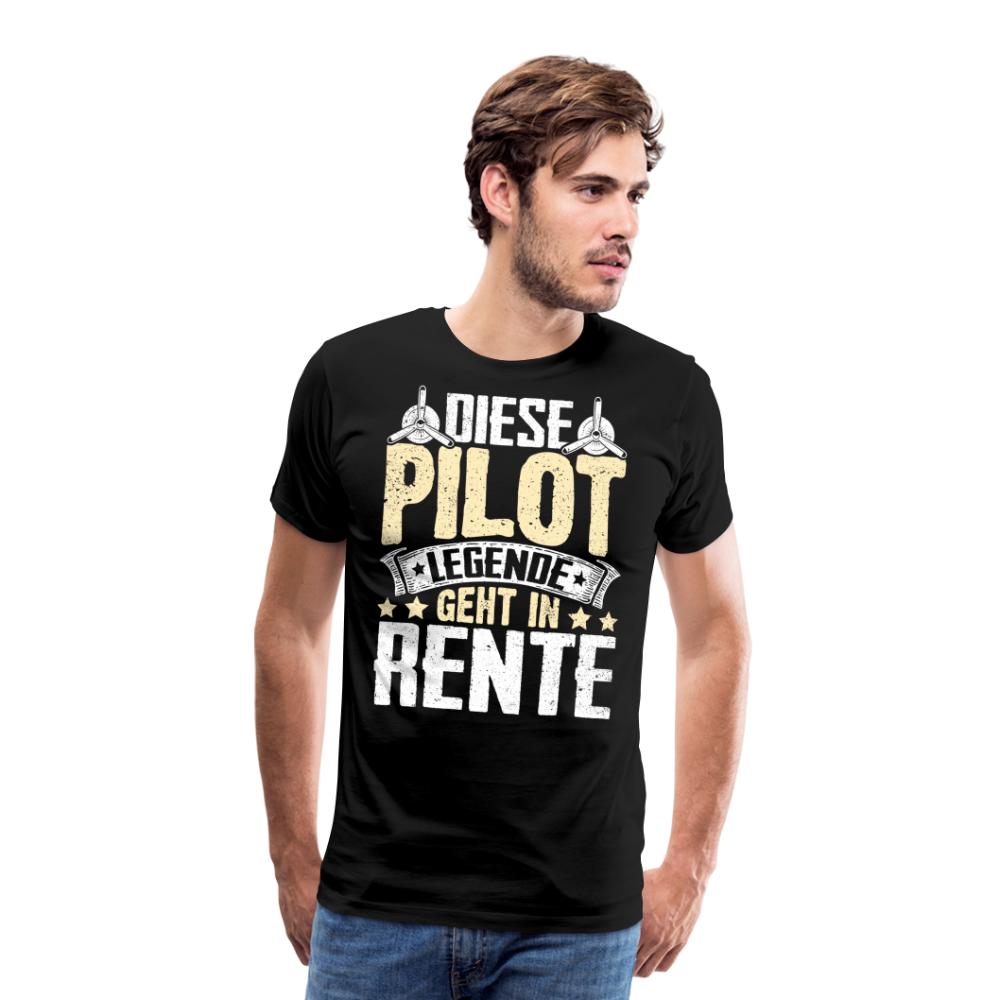 Pilot Legende geht in Rente lustiges Premium T-Shirt Herren - Schwarz