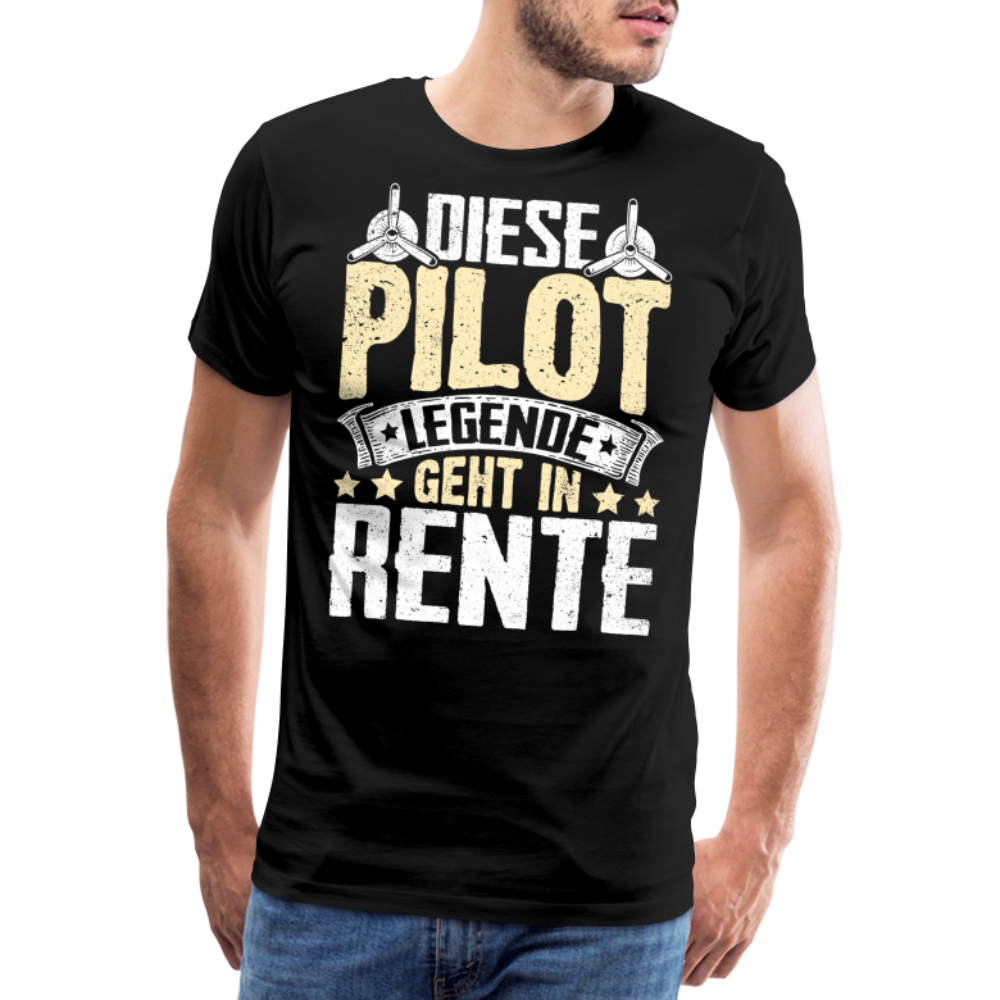 Pilot Legende geht in Rente lustiges Premium T-Shirt Herren - Schwarz
