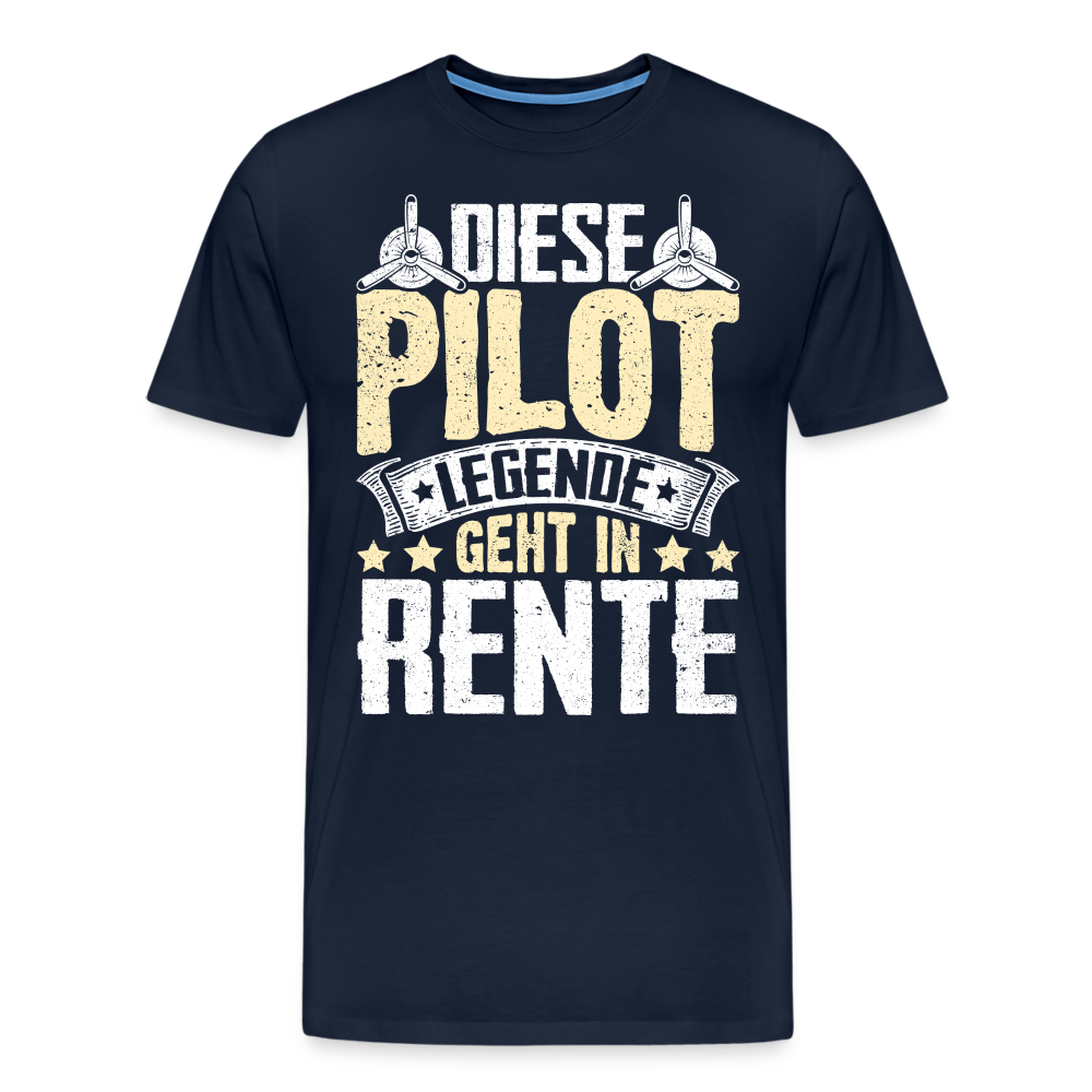 Pilot Legende geht in Rente lustiges Premium T-Shirt Herren - Navy