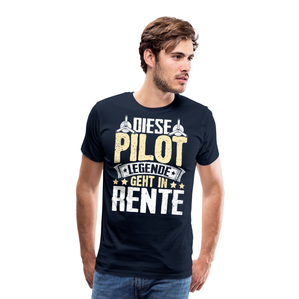 Pilot Legende geht in Rente lustiges Premium T-Shirt Herren - Navy