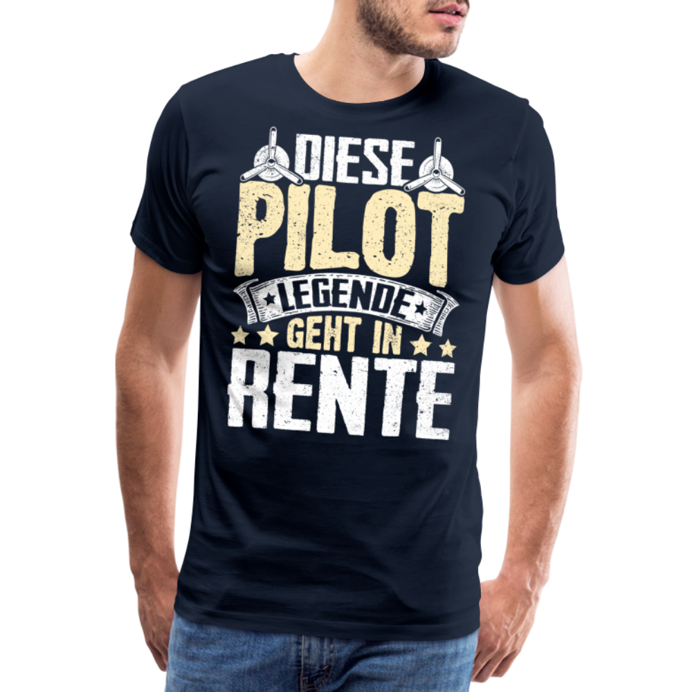 Pilot Legende geht in Rente lustiges Premium T-Shirt Herren - Navy