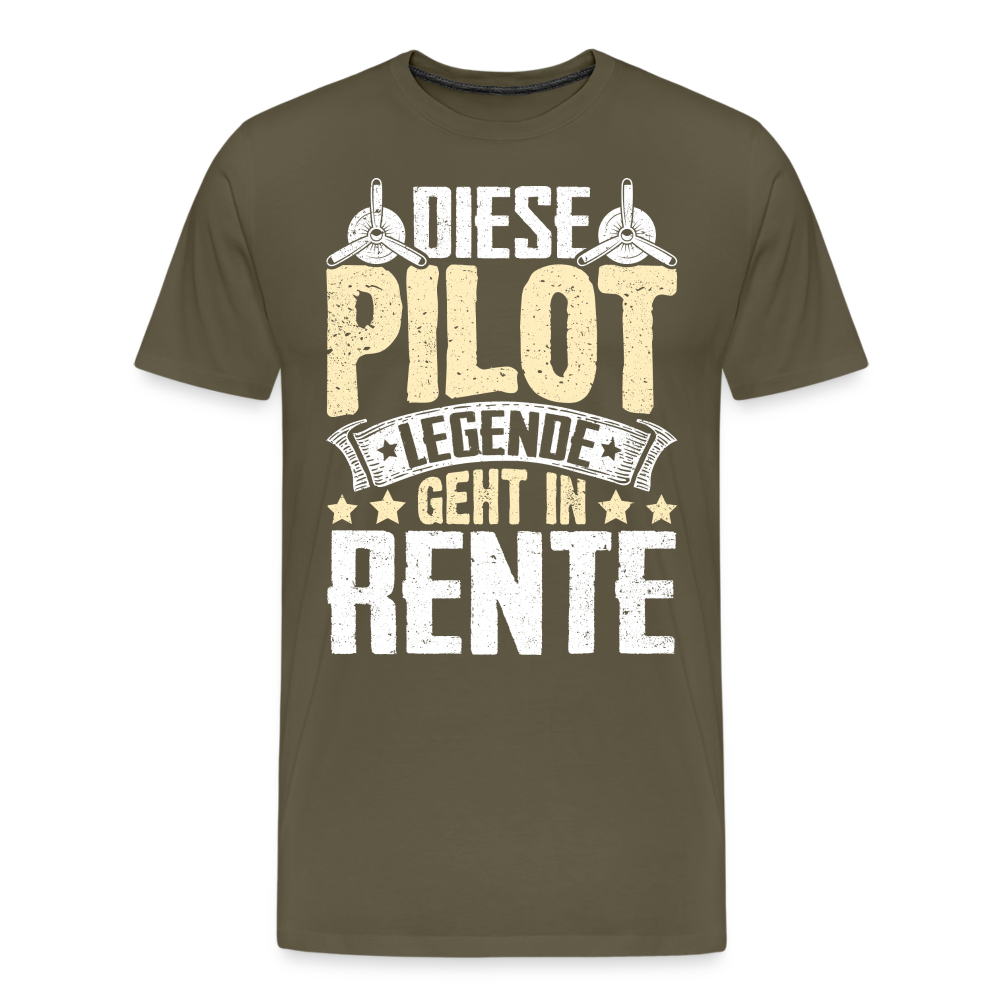 Pilot Legende geht in Rente lustiges Premium T-Shirt Herren - Khaki