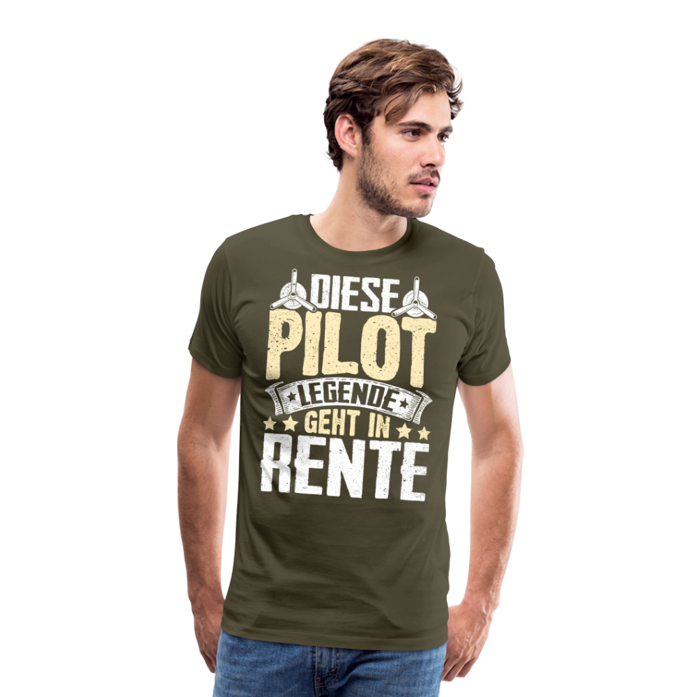 Pilot Legende geht in Rente lustiges Premium T-Shirt Herren - Khaki