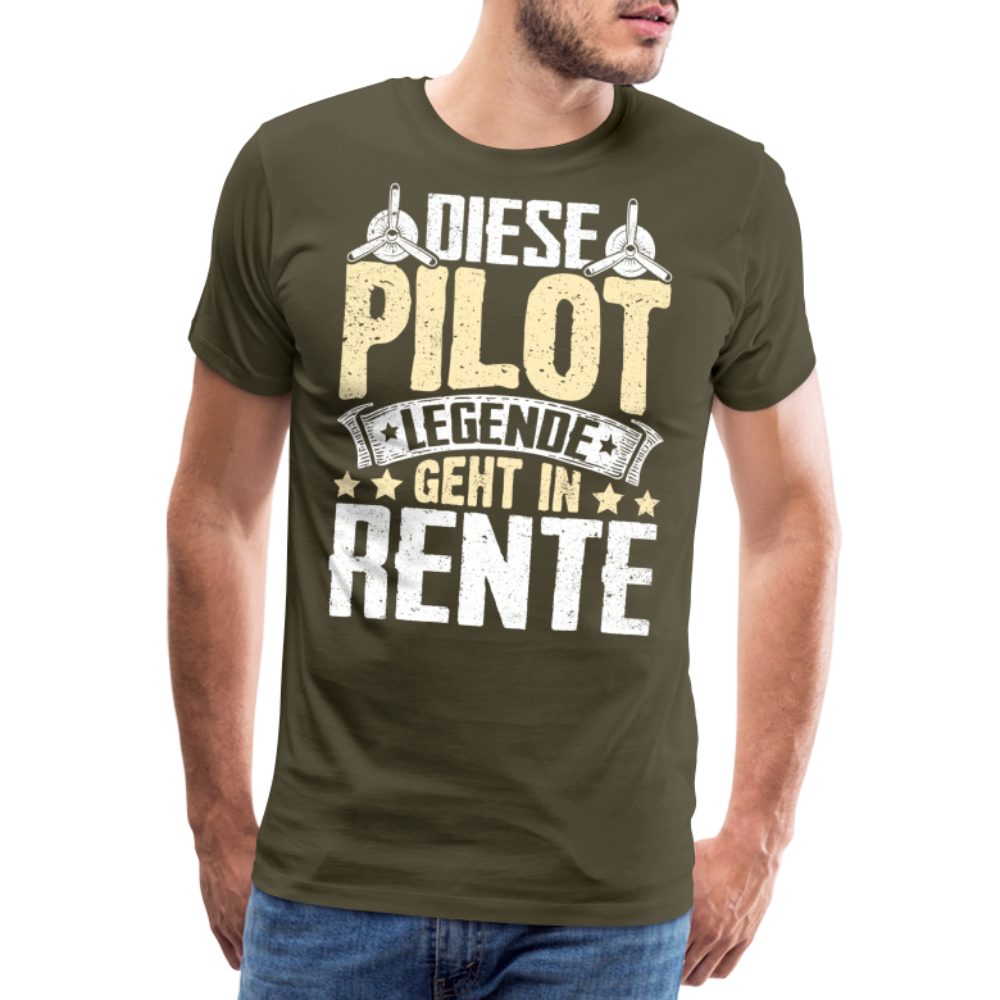 Pilot Legende geht in Rente lustiges Premium T-Shirt Herren - Khaki