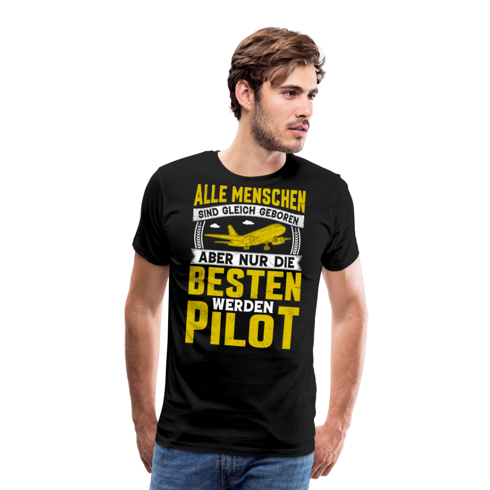 die besten werden Pilot lustiges Premium T-Shirt Herren - Schwarz