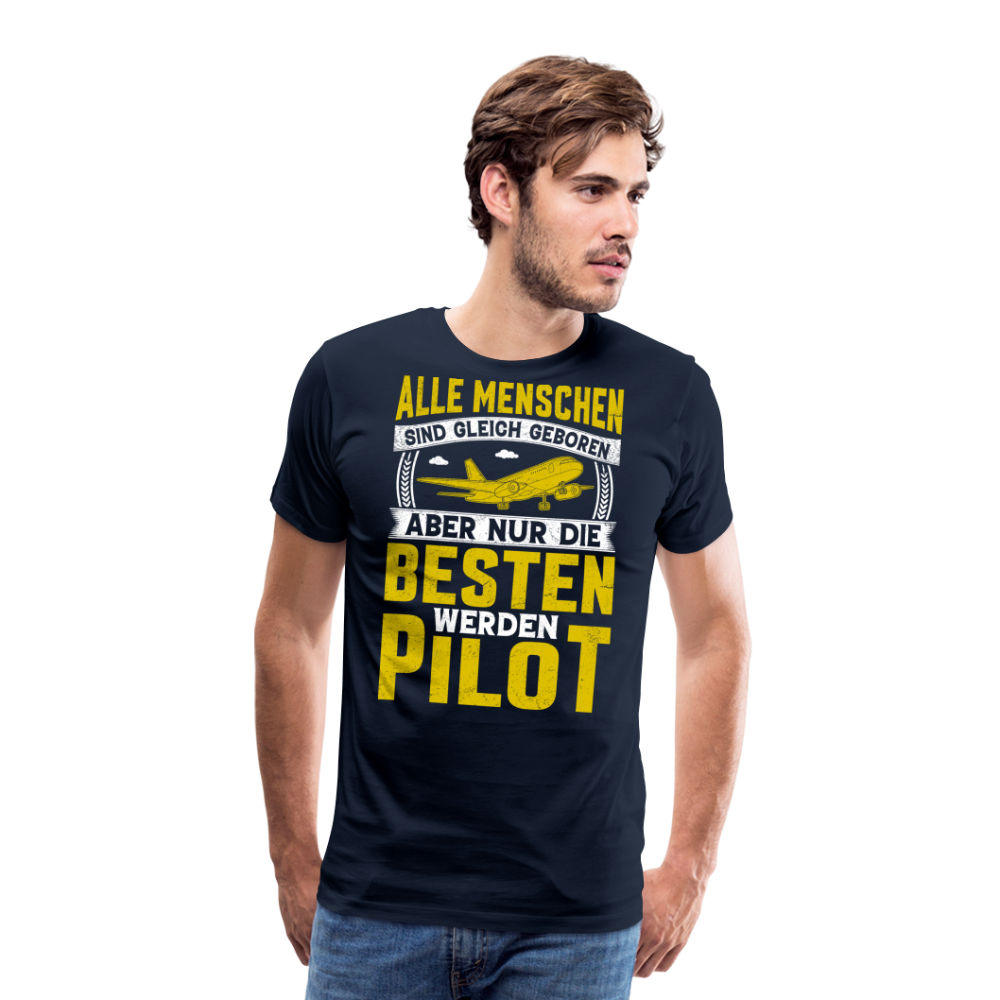 die besten werden Pilot lustiges Premium T-Shirt Herren - Navy