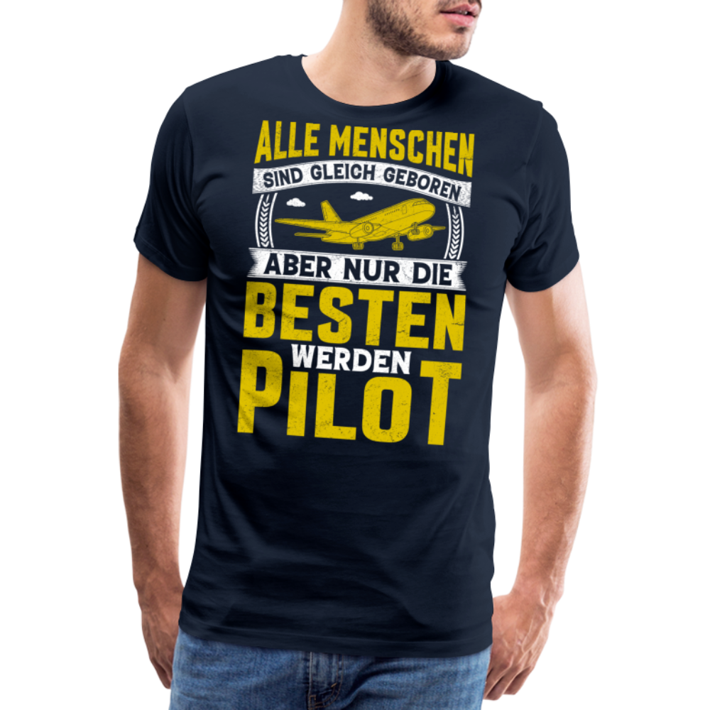 die besten werden Pilot lustiges Premium T-Shirt Herren - Navy