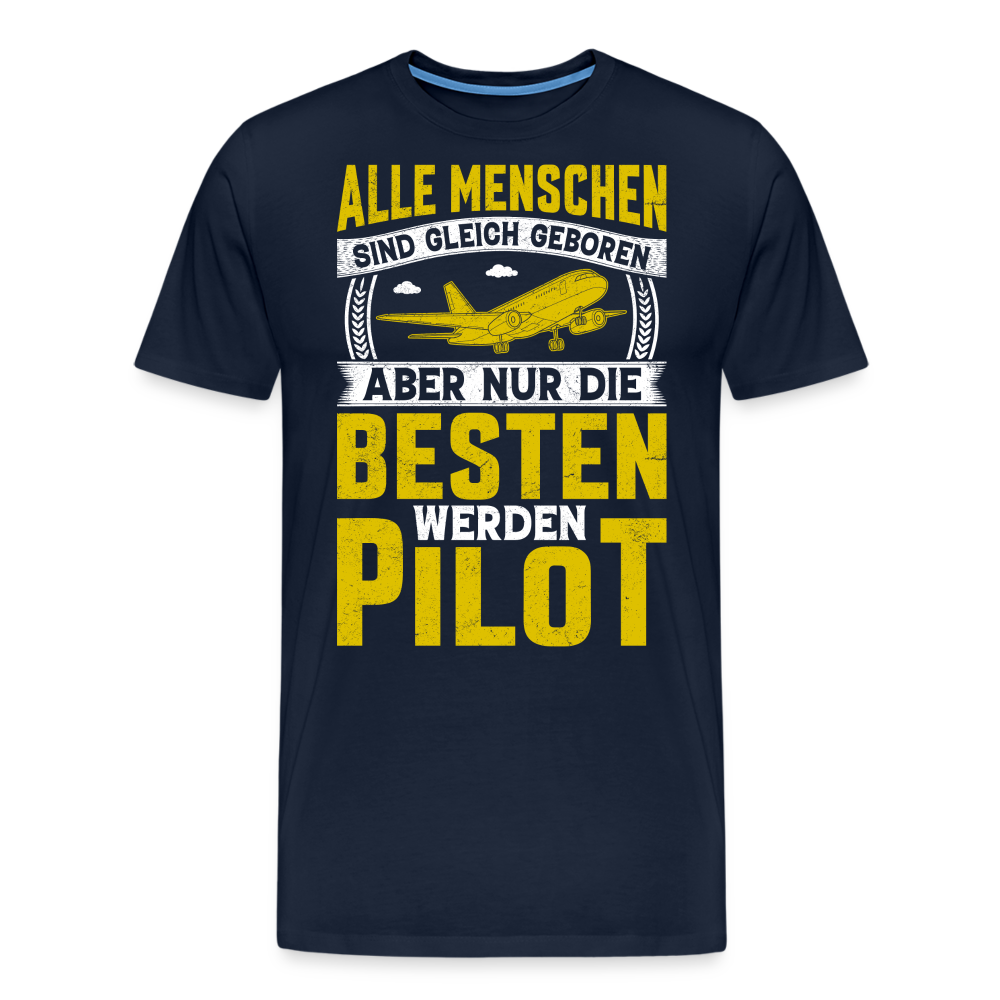 die besten werden Pilot lustiges Premium T-Shirt Herren - Navy
