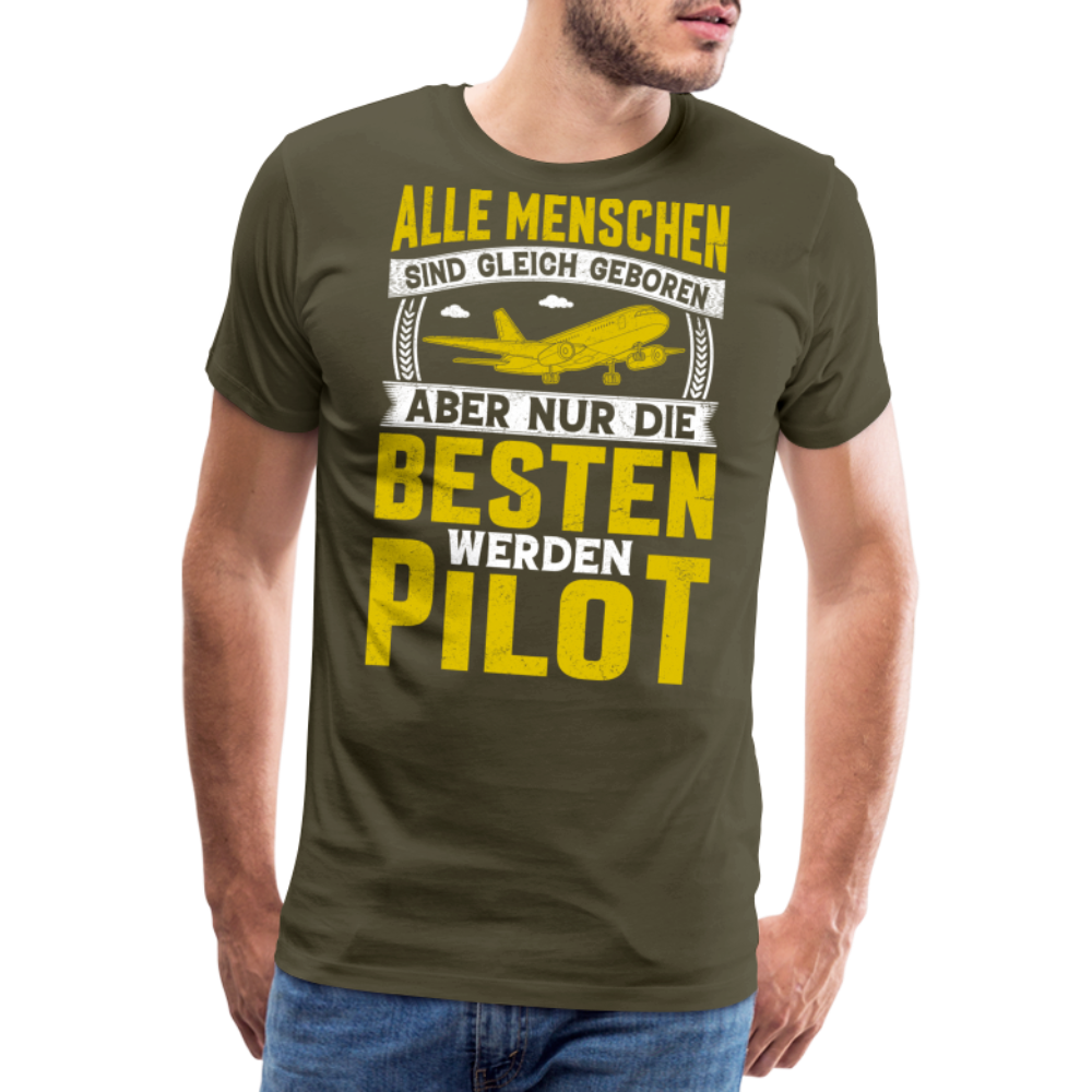 die besten werden Pilot lustiges Premium T-Shirt Herren - Khaki
