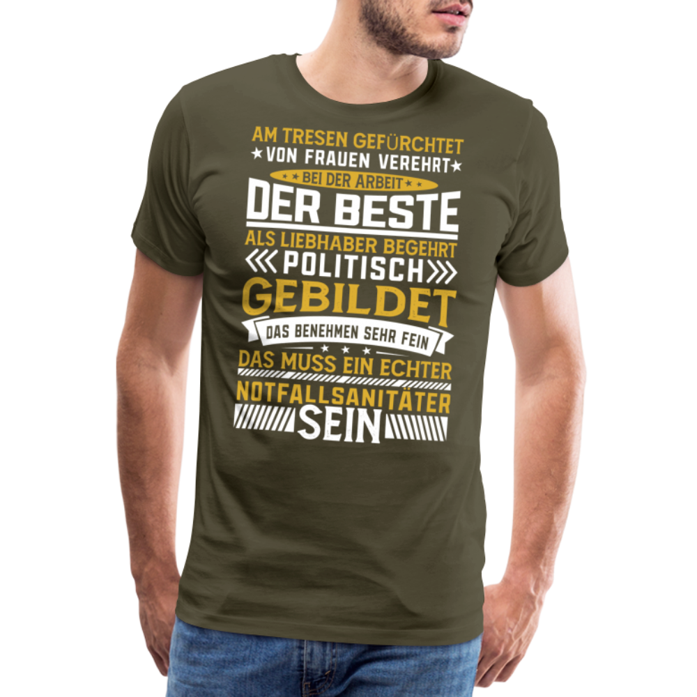 Notfallsanitäter 2 lustiges Premium T-Shirt Herren - Khaki