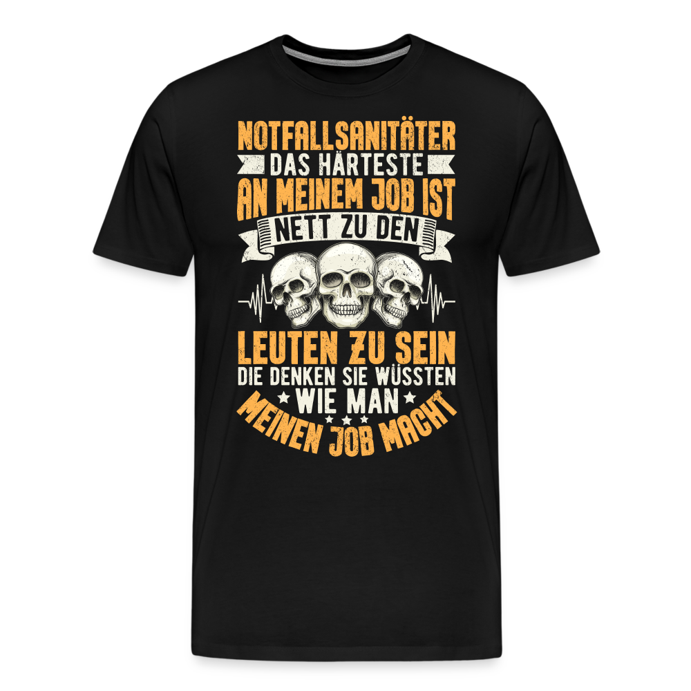 Notfallsanitäter Job lustiges Premium T-Shirt Herren - Schwarz