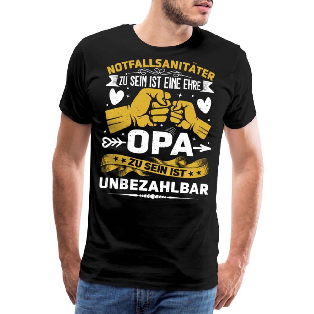 Notfallsanitäter Opa lustiges Premium T-Shirt Herren - Schwarz