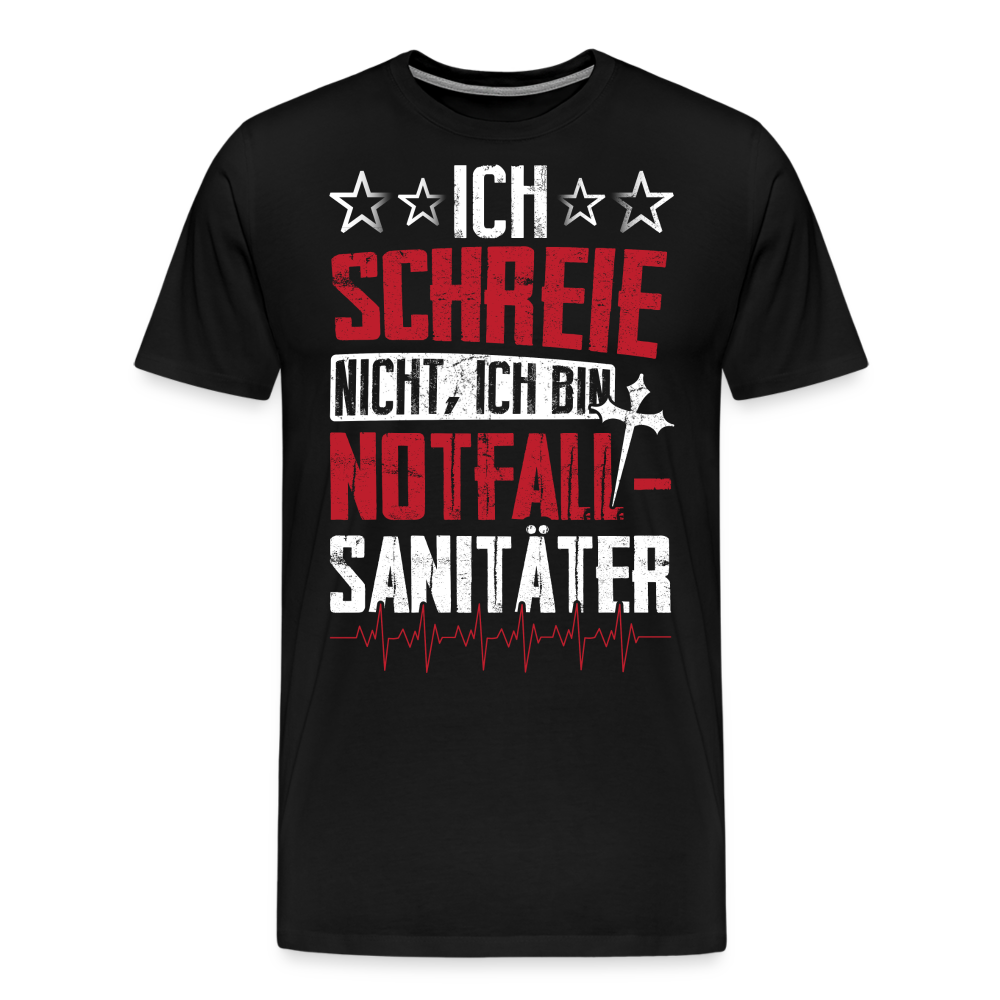 ich schreie nicht, ich bin Notfallsanitäter lustiges Premium T-Shirt Herren - Schwarz