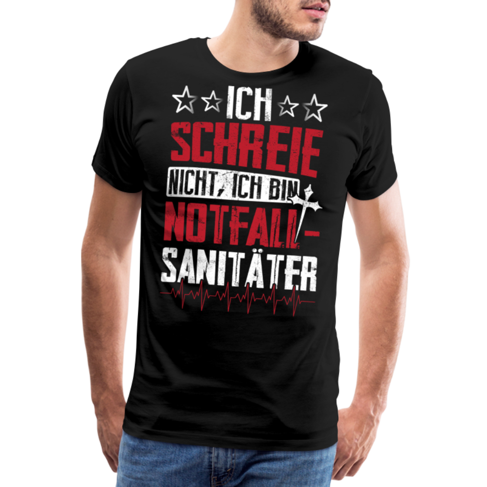 ich schreie nicht, ich bin Notfallsanitäter lustiges Premium T-Shirt Herren - Schwarz