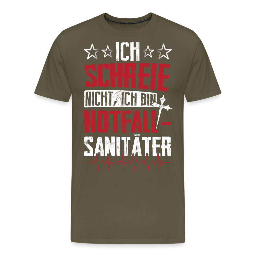 ich schreie nicht, ich bin Notfallsanitäter lustiges Premium T-Shirt Herren - Khaki