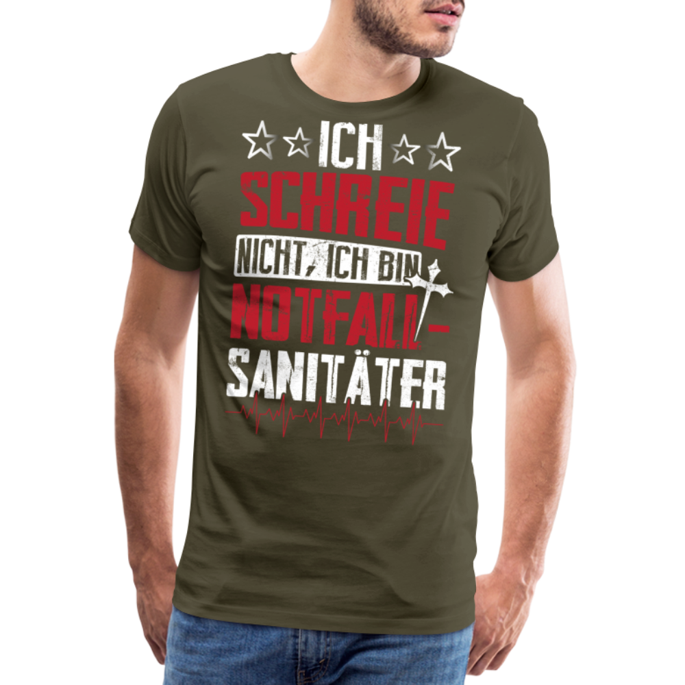 ich schreie nicht, ich bin Notfallsanitäter lustiges Premium T-Shirt Herren - Khaki