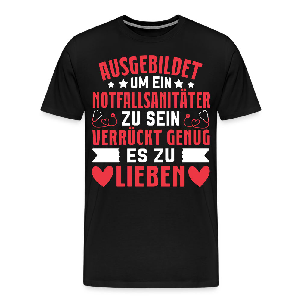 Notfallsanitäter Jobliebe lustiges Premium T-Shirt Herren - Schwarz