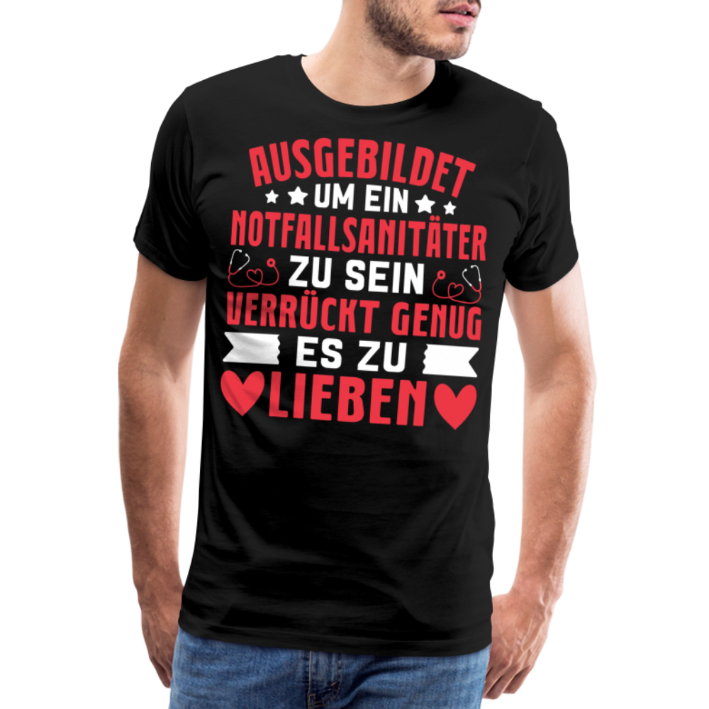 Notfallsanitäter Jobliebe lustiges Premium T-Shirt Herren - Schwarz