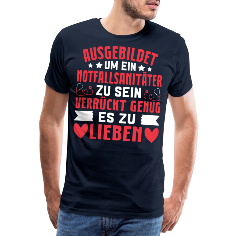 Notfallsanitäter Jobliebe lustiges Premium T-Shirt Herren - Navy