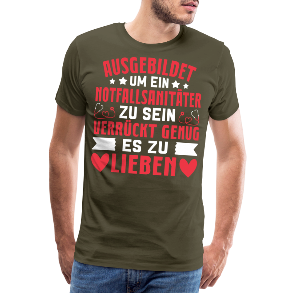 Notfallsanitäter Jobliebe lustiges Premium T-Shirt Herren - Khaki