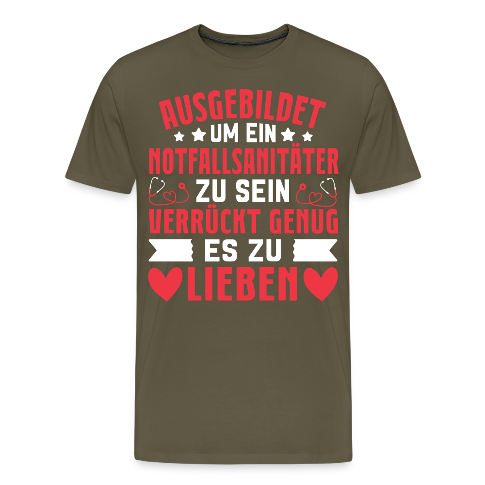 Notfallsanitäter Jobliebe lustiges Premium T-Shirt Herren - Khaki