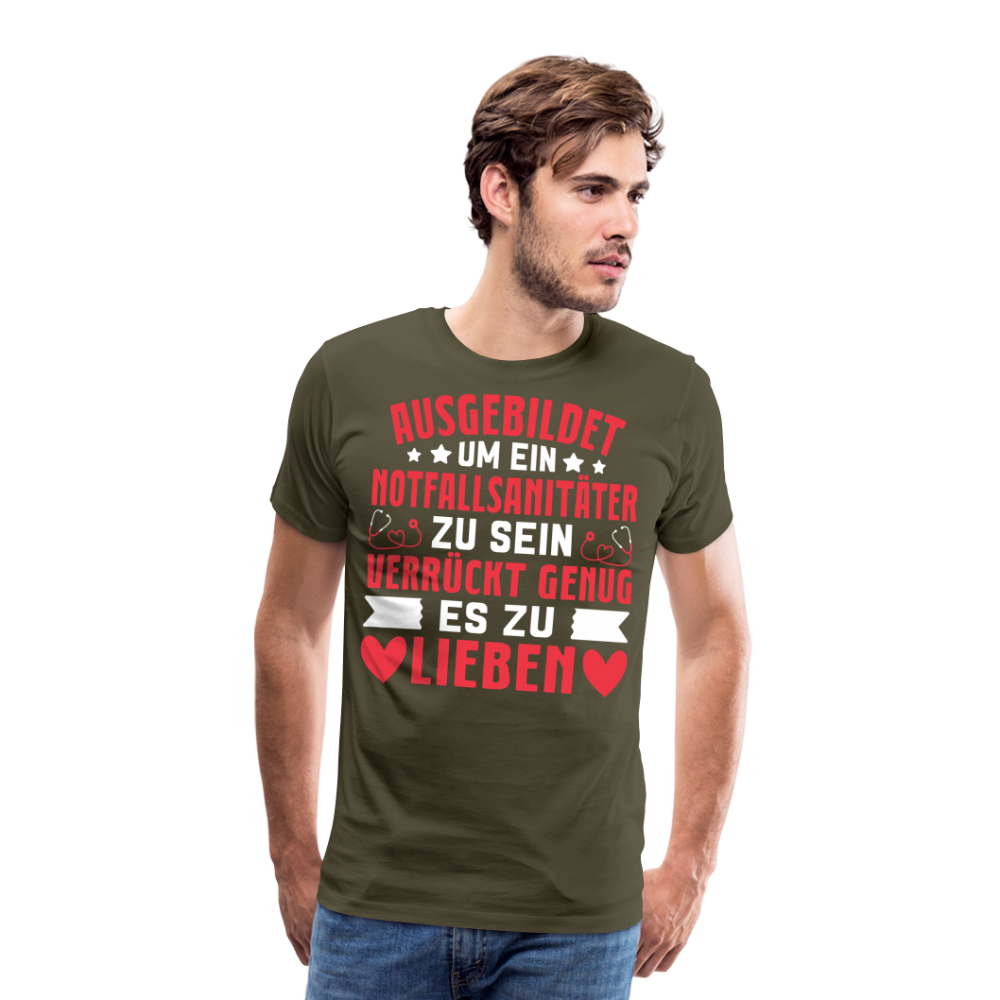 Notfallsanitäter Jobliebe lustiges Premium T-Shirt Herren - Khaki