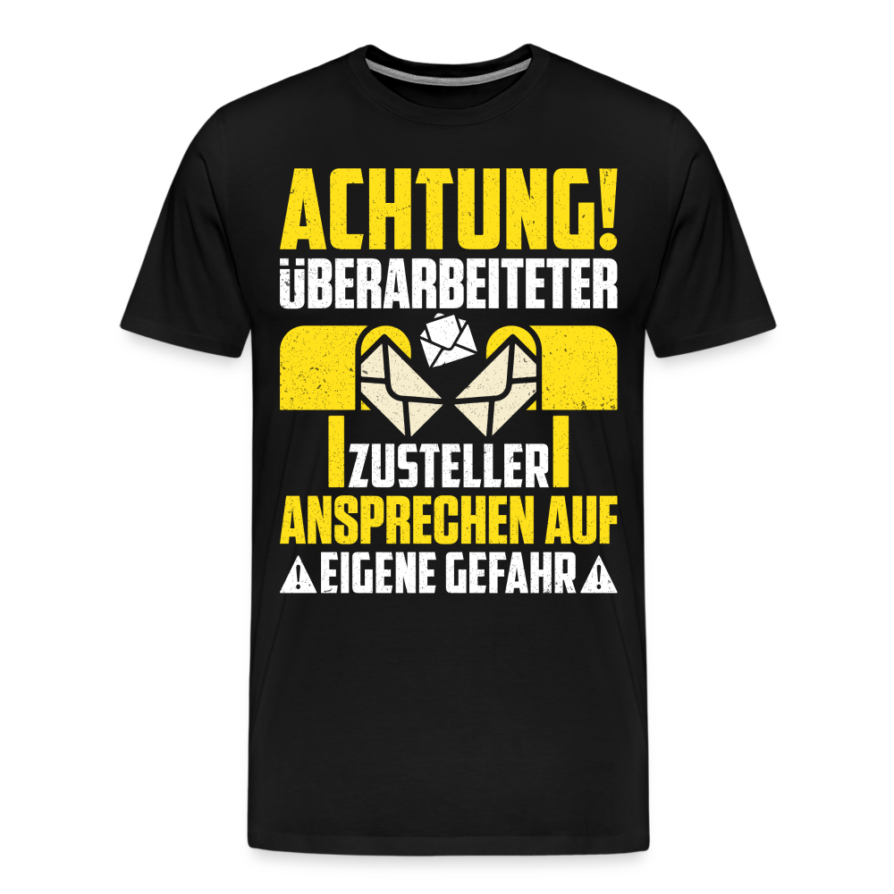 Paketzusteller Briefzusteller Postbote lustiges Premium T-Shirt Herren - Schwarz