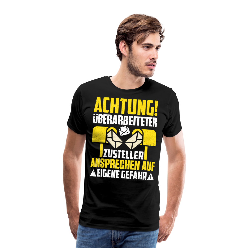 Paketzusteller Briefzusteller Postbote lustiges Premium T-Shirt Herren - Schwarz