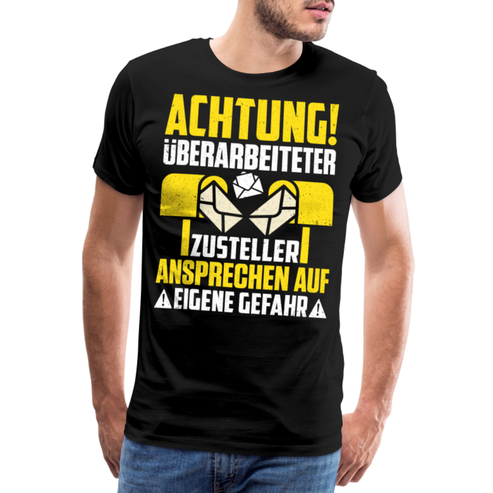 Paketzusteller Briefzusteller Postbote lustiges Premium T-Shirt Herren - Schwarz