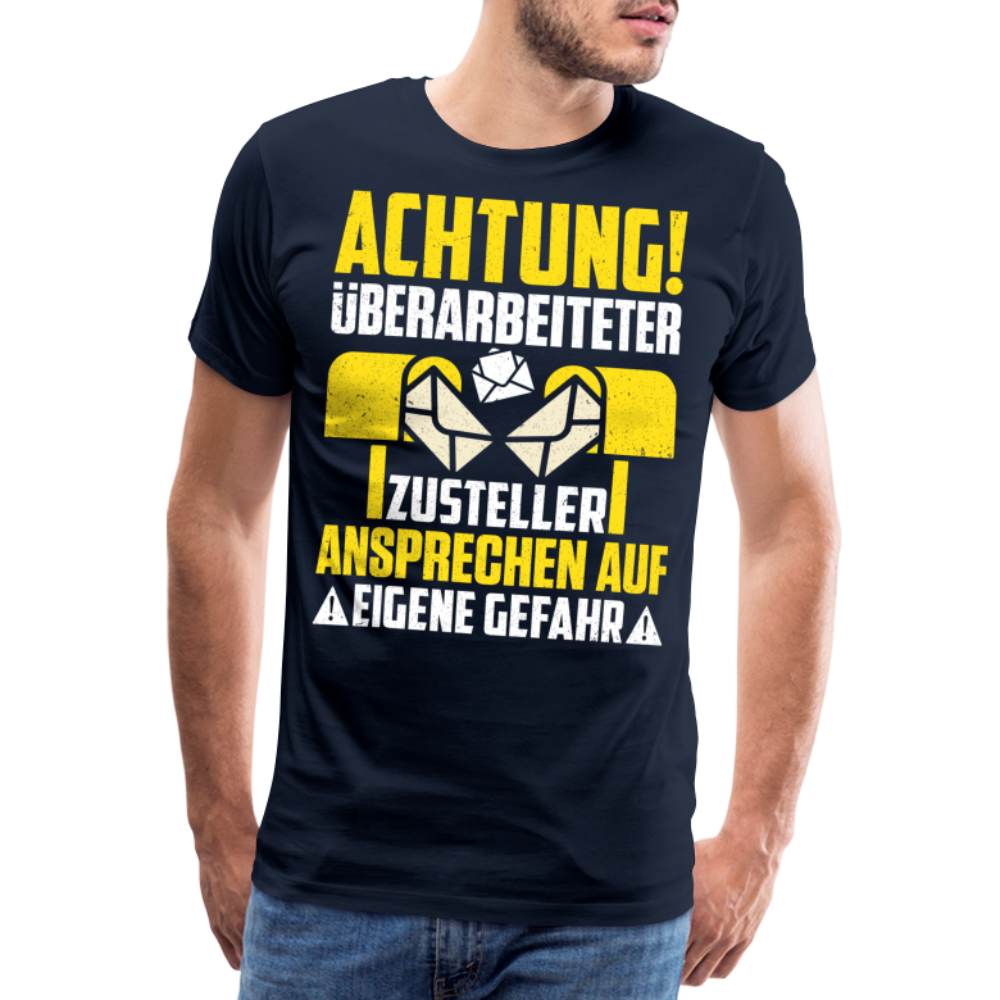 Paketzusteller Briefzusteller Postbote lustiges Premium T-Shirt Herren - Navy