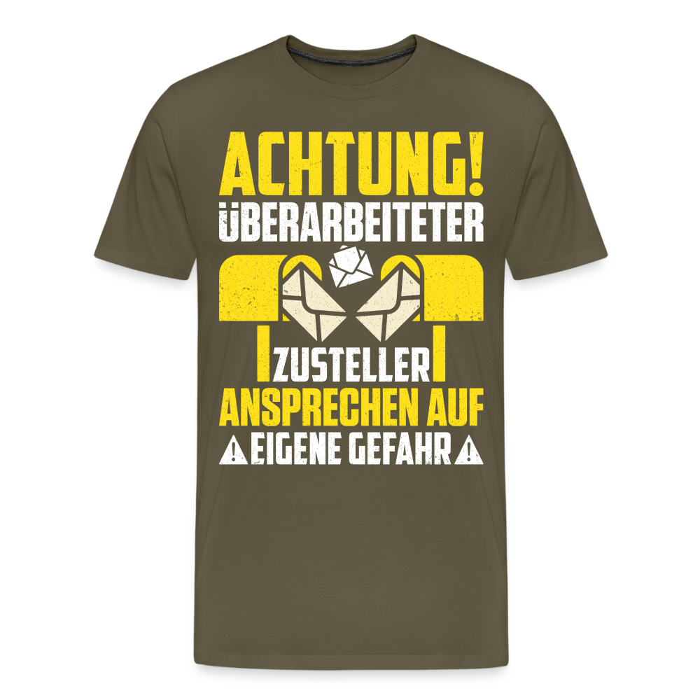 Paketzusteller Briefzusteller Postbote lustiges Premium T-Shirt Herren - Khaki